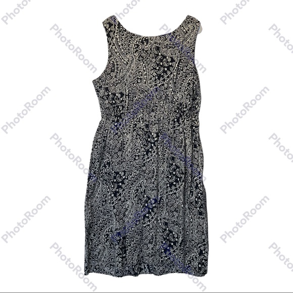 Avenue Faux Wrap Smocked A-Line Midi Dress Plus Size 22 / 24 Black - Picture 5 of 5